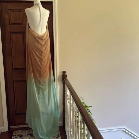 STAUD Positano Maxi Dress Caribbean Ombre Chain Strap NWT $595 XL - Picture 12 of 16